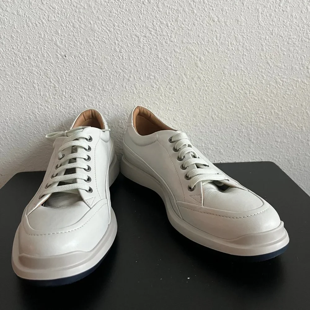 NIB Giorgio Armani Men's White Leather Casual Shoes Sneakers Sz 11 Style X2C621